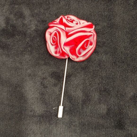 MEN'S FASHION LAPEL FLOWER WITH HANDMADE STICK PIN WITH COORDINATING HANKY. - Picture 4 of 4